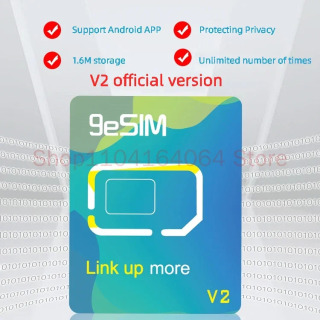Карта 9eSIM V2 ESIM — физическая карта SIM. Усовершенствованная версия. Поддержка записи мобильных телефонов и компьютеров. Тот же функцию, что и 5 человек. Красный